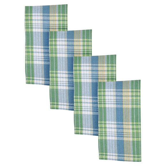 Park Designs Wren Blue Plaid Napkin Set of 4