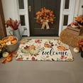 thumbnail image 4 of HomeKingdee Pumpkins Leaves Fall Door Mat Welcome Decorative Doormat Autumn Harvest Thanksgiving Rustic Low-Profile Floor Rug Switch Mat, 4 of 6