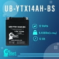thumbnail image 3 of UB-YTX14AH-BS Battery Replacement for 1983 Honda ATC200 Big Red 200 CC ATV - Factory Activated, Maintenance Free, Motorcycle Battery - 12V, 12AH, UpStart Battery Brand, 3 of 7