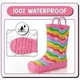 thumbnail image 4 of EUXTERPA Toddler Rain Boots for Girls Waterproof Kids Rubber Boots with Easy On Handles Toddler Size 8, 4 of 7