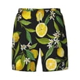 thumbnail image 4 of Lsque Mens Swim Trunks Lemon Fruits Flowers Leaves Pattern - Bathing Suit Compression Liner - Beach Swim Shorts Swimwear - (S-3XL) - Stretch Quick Dry -X-Large, 4 of 9