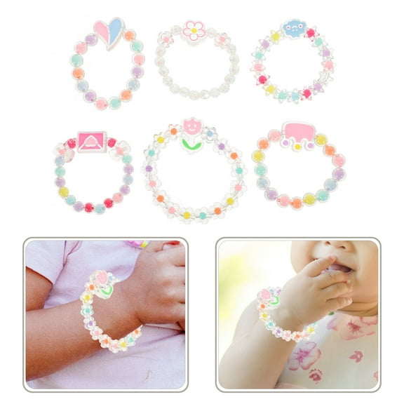 LULULION kids bracelets for girls Plastic Bracelet Comfortable to Wear Daily Use 6Pcs