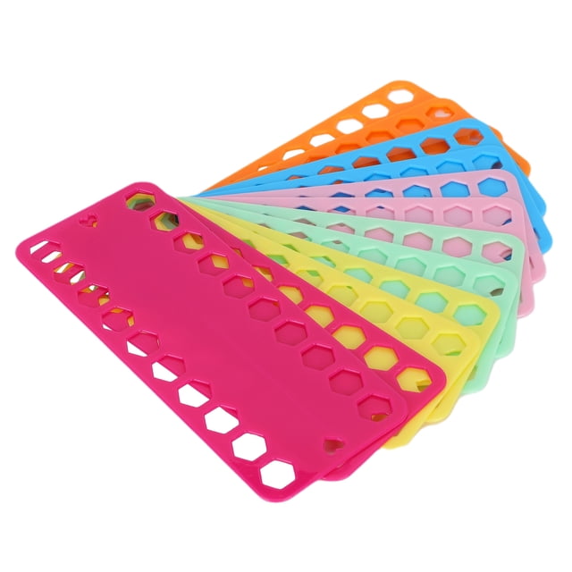 Fyydes Plastic Floss Bobbin,Embroidery Floss Organizer,12Pcs Crossing Stitch Threads Organizer Color Plastic 20 Holes Floss Bobbin Winding Plate