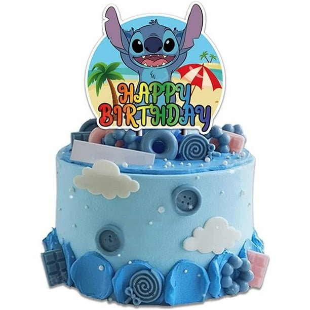 Décoration de Cupcake de dessin animé Disney Lilo & Stitch, drapeau de  gâteau, décoration de fête prénatale pour enfants, décor de gâteau d' anniversaire 