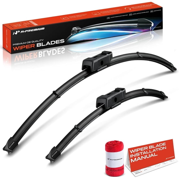 A-Premium Pack of 2 Windshield Wiper Blades with Wear Indicator & Towel - Compatible with Audi Q4 E-tron 2022-2024 & Volkswagen ID.4 2021-2024 - 26" and 18", TLPN Connector, Left and Right