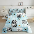 thumbnail image 2 of jejeloiu Cute Milk Cattle Queen Comforter Set,Rustic Cow Print Bedding Sets,Cute Flowers Floral Bedding Comforter Set For Kids,Ultra Soft Home Decor Reversible,3-Piece, 2 of 8
