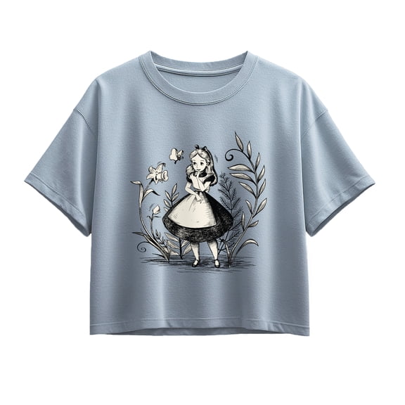 Alice in Wonderland - Alice Sketch - Youth Girls Boxy T-Shirt