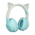 thumbnail image 2 of Auriculares Bluetooth con Oreja de Gato para Juegos, inalámbricos, Plegables, para música, con luz LED, micrófono Desmontable, Cable de 3,5 mm, Verde, 2 of 5