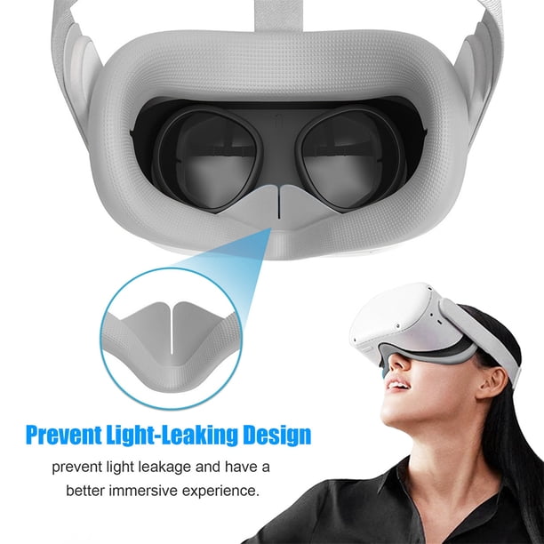 Antifaz de silicona a prueba de agua y sudor para auriculares Oculus Quest 2 VR (gris)