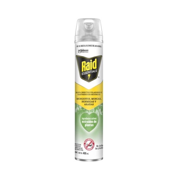 Insecticida en Aerosol Raid Essentials Mata Insectos Voladores y Rastreros 400 ml