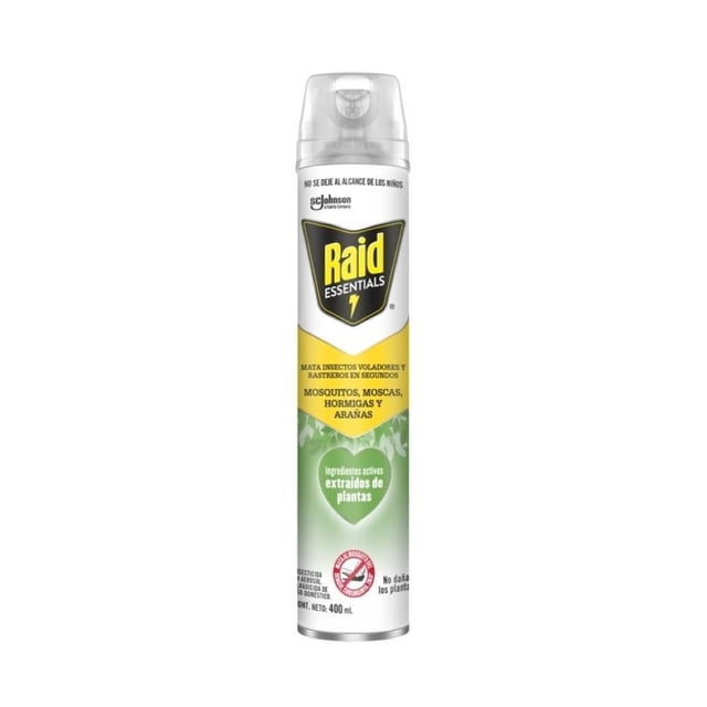 Insecticida en Aerosol Raid Essentials Mata Insectos Voladores y Rastreros 400 ml