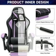 thumbnail image 3 of Hoffree Gaming Chair with Massage PU Leather Office Chair with Footrest and LED Light Ergonomic Gamer Chair Lumbar Support Adjustable Headrest High Back Computer Chair for Home Office, 3 of 9