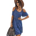 thumbnail image 6 of Summer Dresses for Women Maxi Dress Off Shoulder Dress Solid Color Comfortable Knit Skirt, 6 of 6
