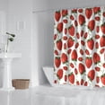 thumbnail image 2 of Strawberry Plants Fruit White Pattern Shower Curtain 84"x72" ,Bathroom Decorative Shower Curtains Set with 12 Hooks,Modern Waterproof Washable Shower Curtain, 2 of 6