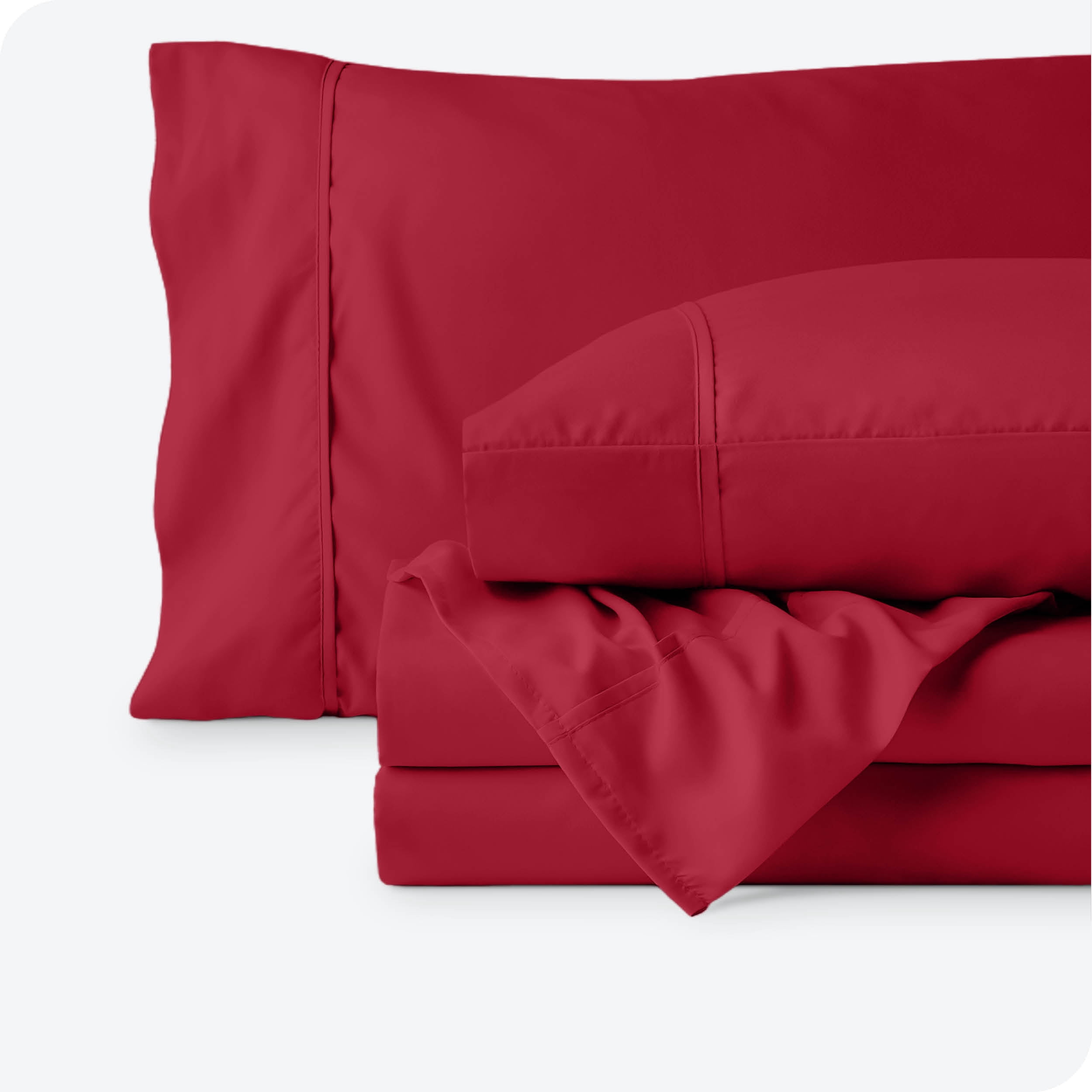 Bare Home Red Microfiber Sheet Set, Wrinkle Resistant, Deep Pocket, Twin XL