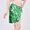 thumbnail image 5 of Xfvqtps Woman Sequin Dance Skirt Triangular Belt Belly Dancing Waist Towel Waist Chain Hip Towel Performance Skirt Green, 5 of 7