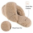 thumbnail image 4 of VONMAY Women's Slippers Plush Cross Band Open Toe Slides Fuzzy SPA House Slippers, 4 of 6