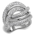 thumbnail image 1 of Alamode 3W1081-10 Women Rhodium Brass Ring with AAA Grade CZ in Clear - Size 10, 1 of 1
