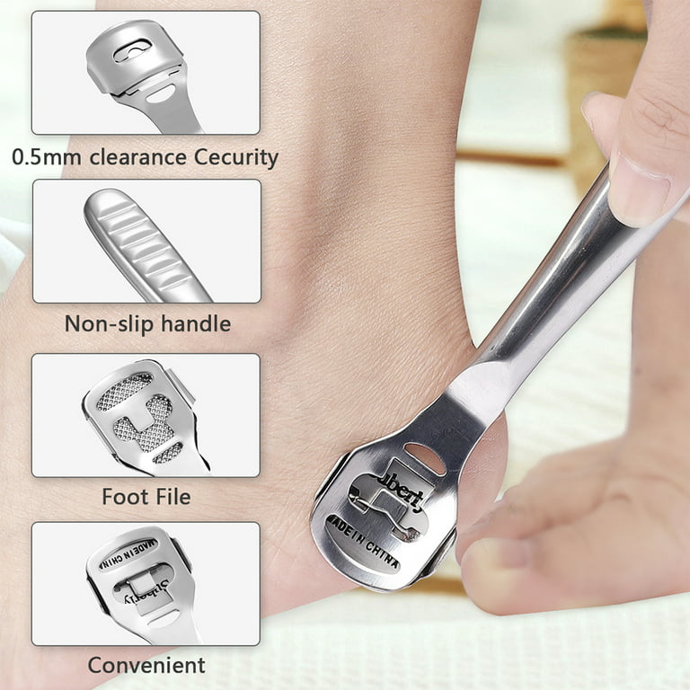 Stainless Steel Pedicure Set Callus Shaver Foot File Dead Hard Skin Remover  Scraper Professional Pedicure Tool with Metal Case, 10 Blades 