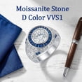 thumbnail image 5 of SFTING Men Rings 3CT Moissanite Men Wedding Bands D Color VVS1 Silver 18K Plated Engagement Wedding Band Size 9, 5 of 9