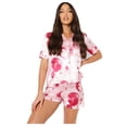 thumbnail image 1 of Womens Satin Short Pajamas Set - Sleepwear Button Down Two-piece Pj Sets Flannel Loungewear, 1 of 6