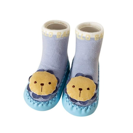 

Vedolay Autumn And Winter Comfortable Baby Toddler Shoes Cute Cartoon Pattern Animal Calf Elephant Boys Shoes Size 12 Little Kid(Blue 5)