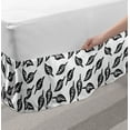 thumbnail image 2 of Botanical Bed Skirt, Autumn Leaves Simplistic Monochrome Sketch Continuous Illustration, Elastic Bedskirt Dust Ruffle Wrap Around for Bedding Decor, 4 Sizes, White and Charcoal Grey, by Ambesonne, 2 of 2