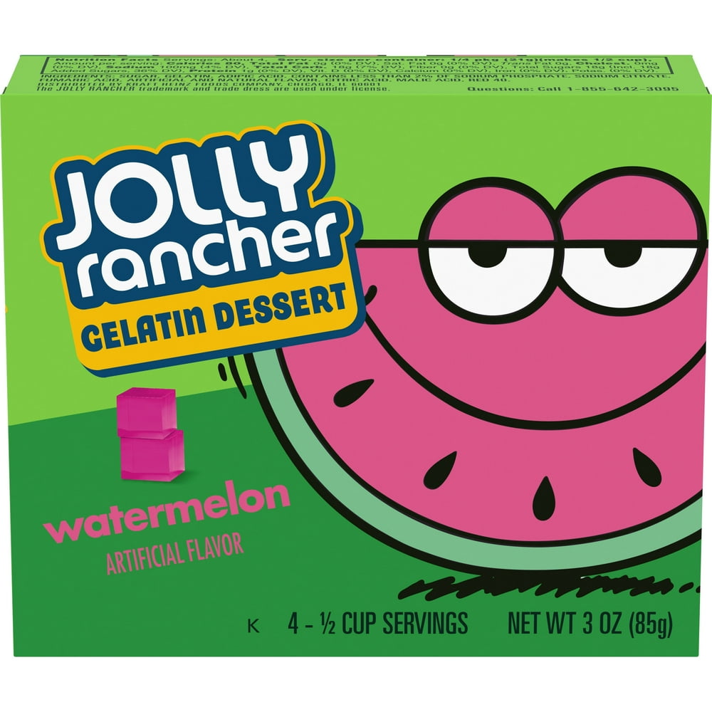 Jolly Rancher Watermelon Gelatin Dessert Mix, 3 oz Box