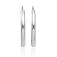 thumbnail image 5 of 14K Solid White Gold Endless 2mm Round Small Hoop Earrings, 5 of 10