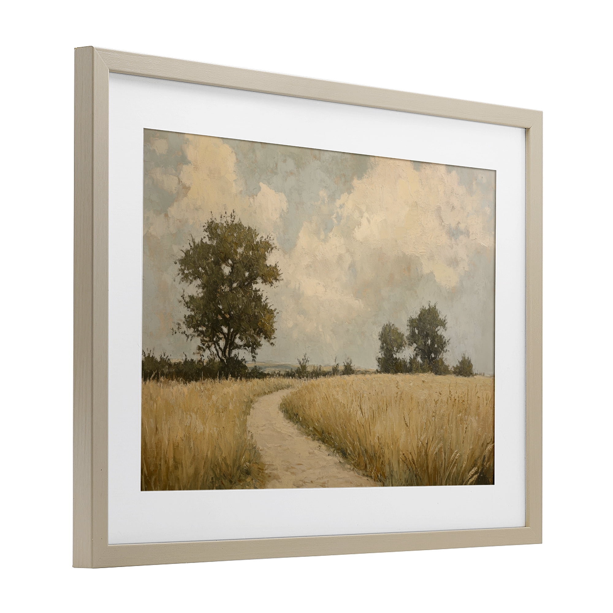 Stupell Industries Soft Field of Wheat Birch Framed Print Under Glass, design by Petal Prints Design