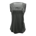 thumbnail image 4 of Summer Saving Wycnly Womens Tank Tops Casual Button Down Plus Size Pleated Swing Tunic Shirts Vest Summer Trendy Solid Square Neck Sleeveless Shirts Blouse Gray XXL, 4 of 5
