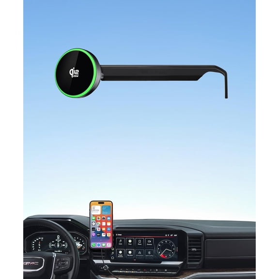 Qi2.2 Max 25W Fast Wireless Car Charger Phone Holder for Chevrolet Silverado 1500/2500 HD 2022-2026/GMC Sierra 1500 2500HD 13.4-Inch Screen, Magnetic Phone Mount Compatible with MagSafe