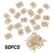 50pcs Mini Brass Hinge for Small Craft Door Box Accessories Gold 8*10mm