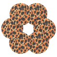 thumbnail image 2 of Haosy Set of 6 Drink Woven Coaster with Holder Heat Resistant Non-Slip Bar Coasters 4 Inches Orange Black Spots, 2 of 7