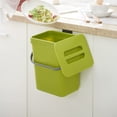 thumbnail image 4 of shiyou-3L Portable Kitchen Compost Bin with Lid, Wall Mounted Design, Easy Storage, No More Mess, PP Material for Bathroom Kitchen (Green), 4 of 4