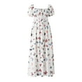 thumbnail image 1 of xiaxaixu Robe Parent-Enfant, Maman Fille Papillon Imprimé Cordon Amincissant Taille Haute Midi, 1 of 9