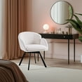 thumbnail image 5 of COCOKUN Swivel Accent Chair, Flower Chenille Armchair, Vanity Chair Side Chair with 360-Degree Swivel Base and Seat Cushion for Living Room/Bedroom/Home Office/Makeup, White, 5 of 7
