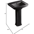thumbnail image 4 of KOHLER K- Archer Pedestal Bathroom Sink with Single-Hole Faucet Drilling, Black Black Black/Black, 4 of 4
