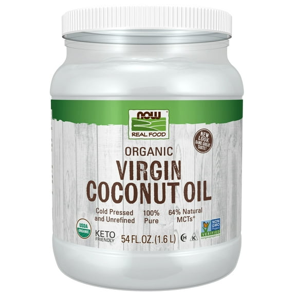 NOW Foods, Certified Organic Virgin Coconut Cooking Oil, 100% Pure and Certified Non-GMO, 54-Ounce