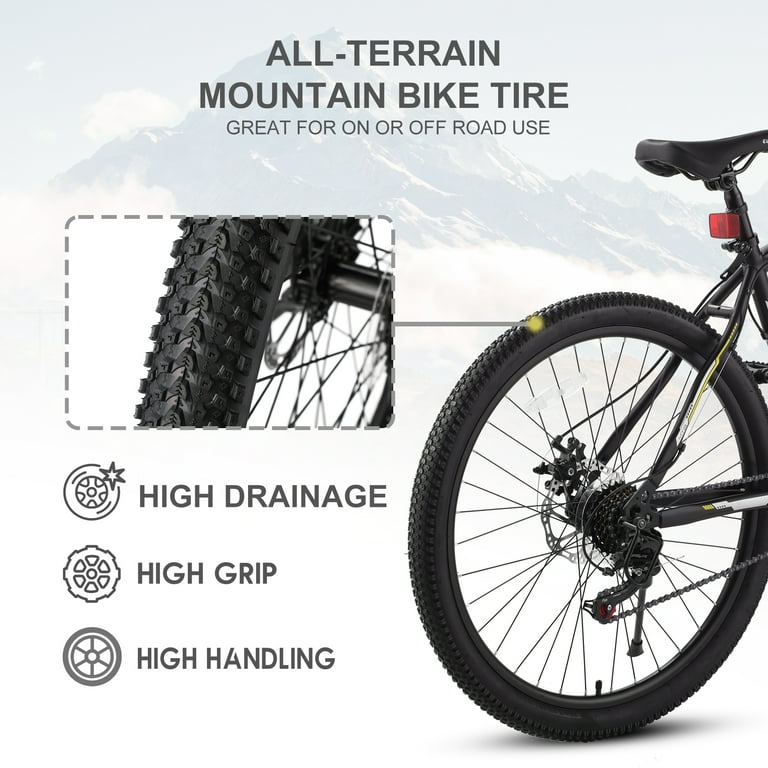 US IN STOCK Elecony 26 Inch Mountain Bike Shimano 21 Speeds with Mechanical Disc Brakes High Carbon Steel Frame Suspension MTB Bikes Mountain