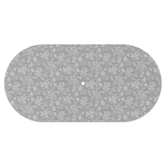 Outdoor Oval Waterproof Grey Tablecloth with Umbrella Hole and Zipper,Reusable Indoor/Outdoor Durable Table Cover for Patio, Party, Picnic 60 X 120 Inch