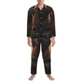 thumbnail image 3 of Honeii Lake Meditating Elephant Pattern Mens Pajamas Set,2pcs Men's Lounge Long Sleeve Sleep Shirt and Pajama Bottoms Sleepwear Set,Mens Pjs Sets-X-Large, 3 of 7