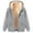Gray2, variant on Heavyweight Hooded Jacket for and Winter Warm Lined Open Front Coat with Pockets Outdoor Cold Weather Coats Beige L