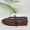 thumbnail image 6 of Lenago Mesh Ballet Flats for Women Mesh Flats Buckle Strap Mary Jane Ballerina Flats Slip On Casual Breathable Ballerina Shoes Summer Fashion Brown Size-7.5, 6 of 9