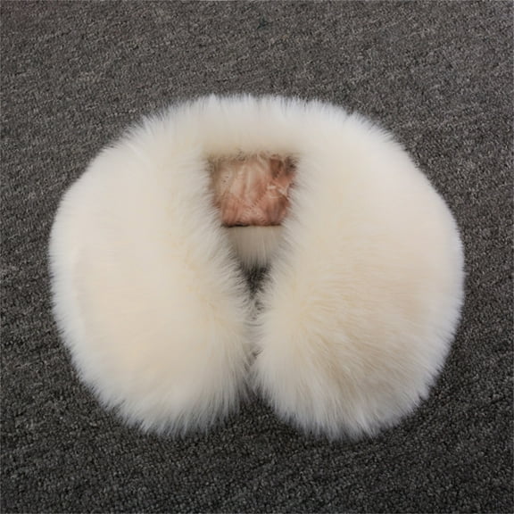 Duoif Faux Fur Wrap, Women's Imitation Collar Scarf Comfortable and Warm in Autumn and Winter Fluffy Scarf for Women Fur Collar Beige