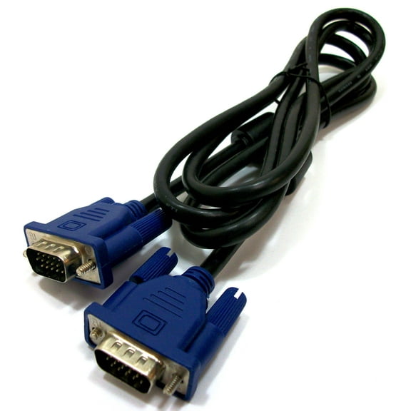 VGA Monitor Cable MM male to male ends and inline EMI ferrite core filter