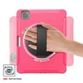 thumbnail image 5 of Dteck Case For Apple iPad Pro 12.9" 4th Gen (2020)/3rd Gen Pro 12.9 (2018),Shockproof Three-Layer Heavy Duty Protector Rubber Hard Stand Hand Strap Cover with Screen Protector 12.9-inch,Rose, 5 of 7