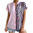 thumbnail image 3 of Ganfancp Women's Cardigans Sleeveless Shirt Cardigan Blouse Fashion Printed Buttons Cardigan Pink M, 3 of 6