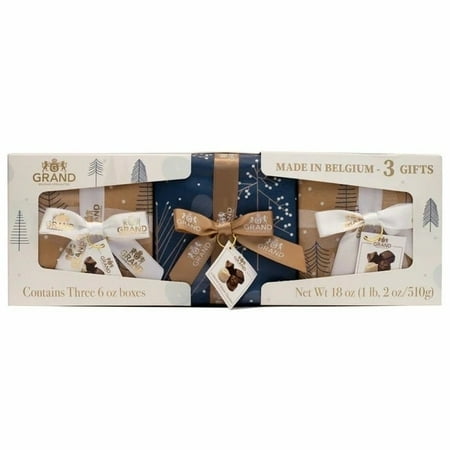 Gudrun Grand Belgian Chocolate Mini Cubes Gift Set, 6 Ounce (Pack of 3)