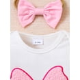 thumbnail image 5 of HWJAD Baby Girl Clothes Summer Outfits Short Sleeve Romper Ruffle Skirt Shorts Newborn Bowknot Bodysuit Sets, 5 of 9